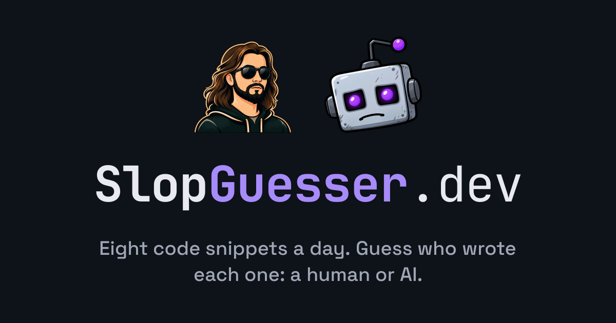 Slopguesser - Can you tell if code was written by AI or a human